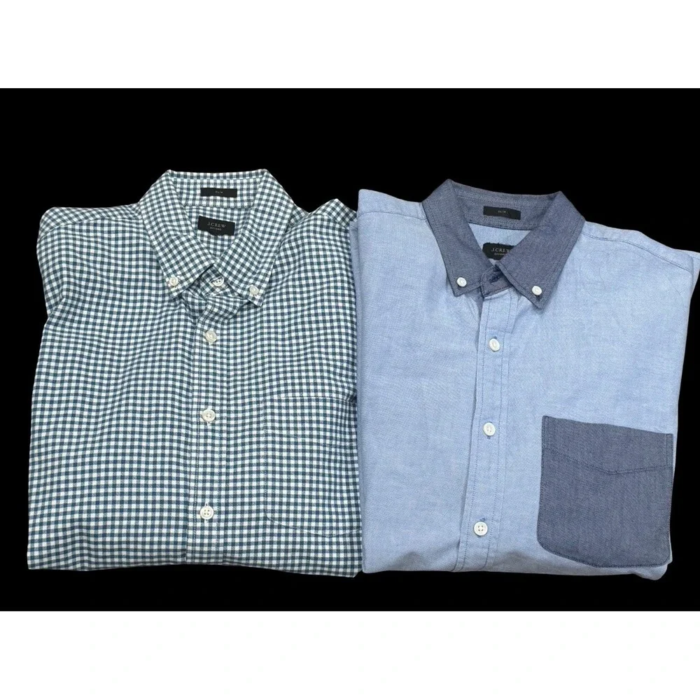 J. Crew Men's Oxford Shirt Blue Button Up Slim Fit BOGO  Lot Preppy Smart Casual